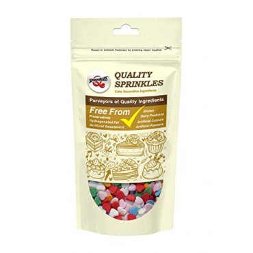 Quality Sprinkles Multicoloured Heart Sprinkles 65g
